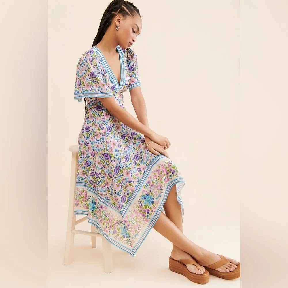 Spell & The Gypsy Women's Impala Lily Handkerchief Boho Midi Dress Size Small - Picture 4 of 13